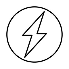 Lightning power charge icon Outline vector symbol sign