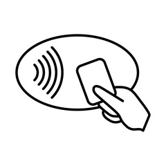 NFC wireless payment icon Outline vector symbol sign