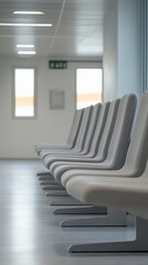 Modern waiting area with sleek seats in a well-lit corridor during daytime