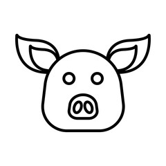 Pig face icon Outline vector symbol sign