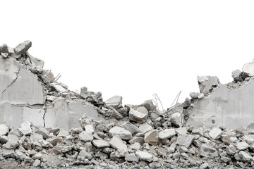 Fototapeta premium a giant concrete building rubble isolated on a transparent background