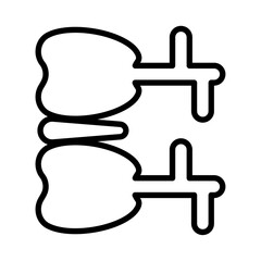 Radiculopathy radicular syndrome icon Outline vector symbol sign