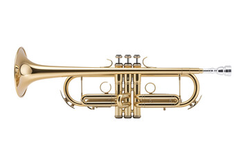 Obraz premium a golden trumpet isolated on a transparent background