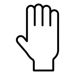 Raised Hand icon Outline vector symbol sign