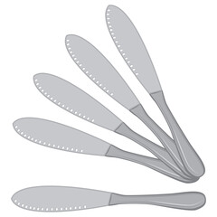 Obraz premium butter knife, metal knife vector.