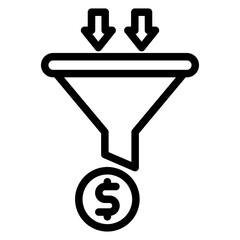 Sales Funnel line icon