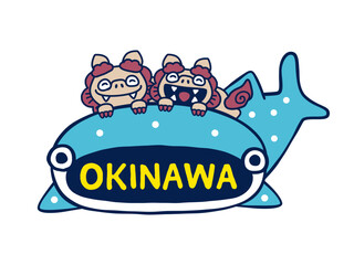 ジンベエザメに乗るシーサー