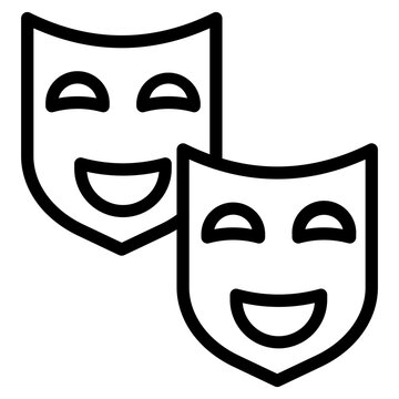 recommend clip art: Theater Masks line icon