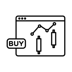 Stock buy icon Outline vector symbol sign