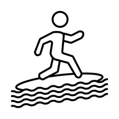 surfing icon Outline vector symbol sign