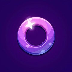 An animated image of a purple ring with a colorful gradient. The background is a deep purple color, adding depth and contrast.