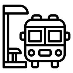 Bus Station line icon