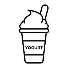 Yogurt icon Outline vector symbol sign