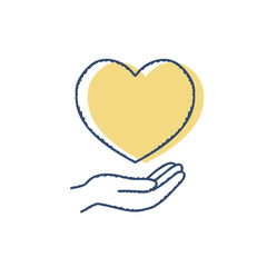 ハートを乗せている手