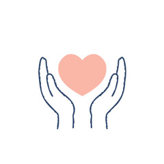 ハートと包み込む手