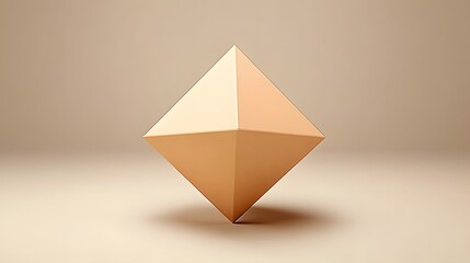 Abstract Beige Geometric Shape 3D Render