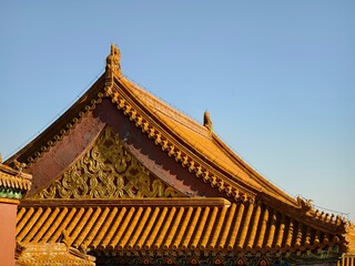 Obraz premium Architectural details of the Forbidden City in Beijing, China