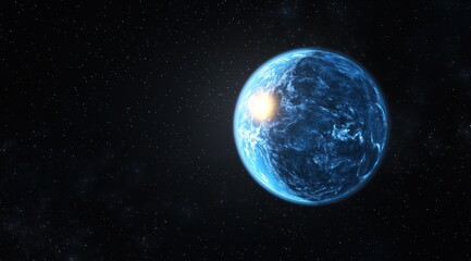 Celestial Body Illuminated In Dark Space Background