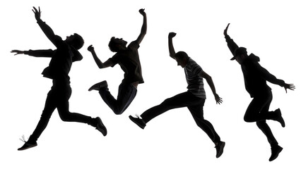 Obraz premium silhouettes of jumping man 