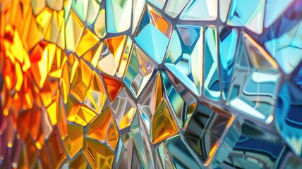 Vibrant colorful abstract background with geometric glass patterns for artistic design