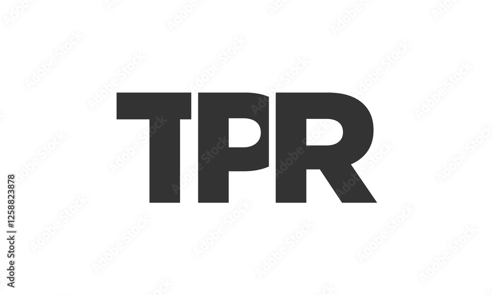 Poster tpr logo design template with strong and modern bold text. initial based vector logotype featuring s