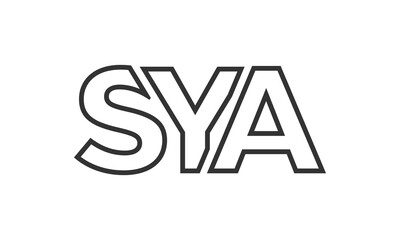 SYA logo design template with strong and modern bold text. Initial based vector logotype featuring simple and minimal typography. Trendy company identity.