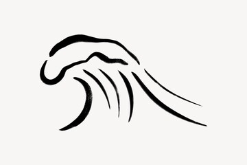 Ocean wave ink brush, abstract design