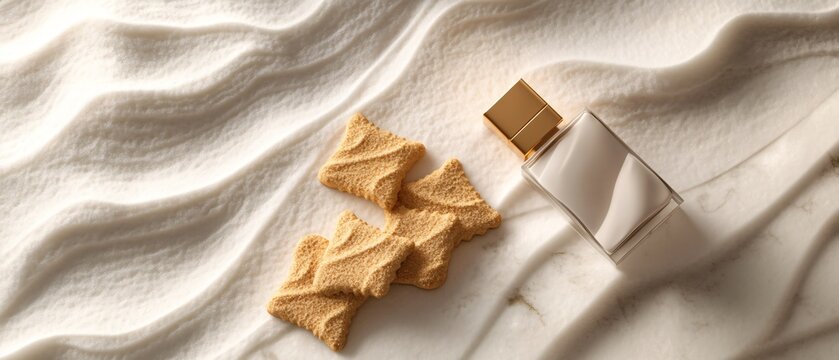 Delicious Rhombus Cookies on Marble Background