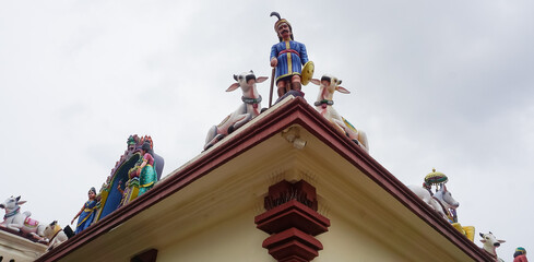 Detail of Sri Mariamman temple in Singapore