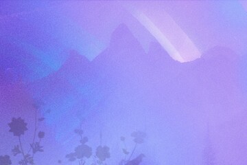 Aesthetic mountain landscape background, grainy texture design