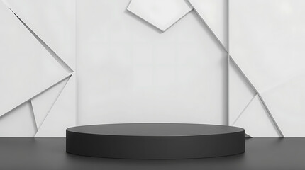 "Futuristic Minimalist Stage with Green Lighting for Modern Product Displays"