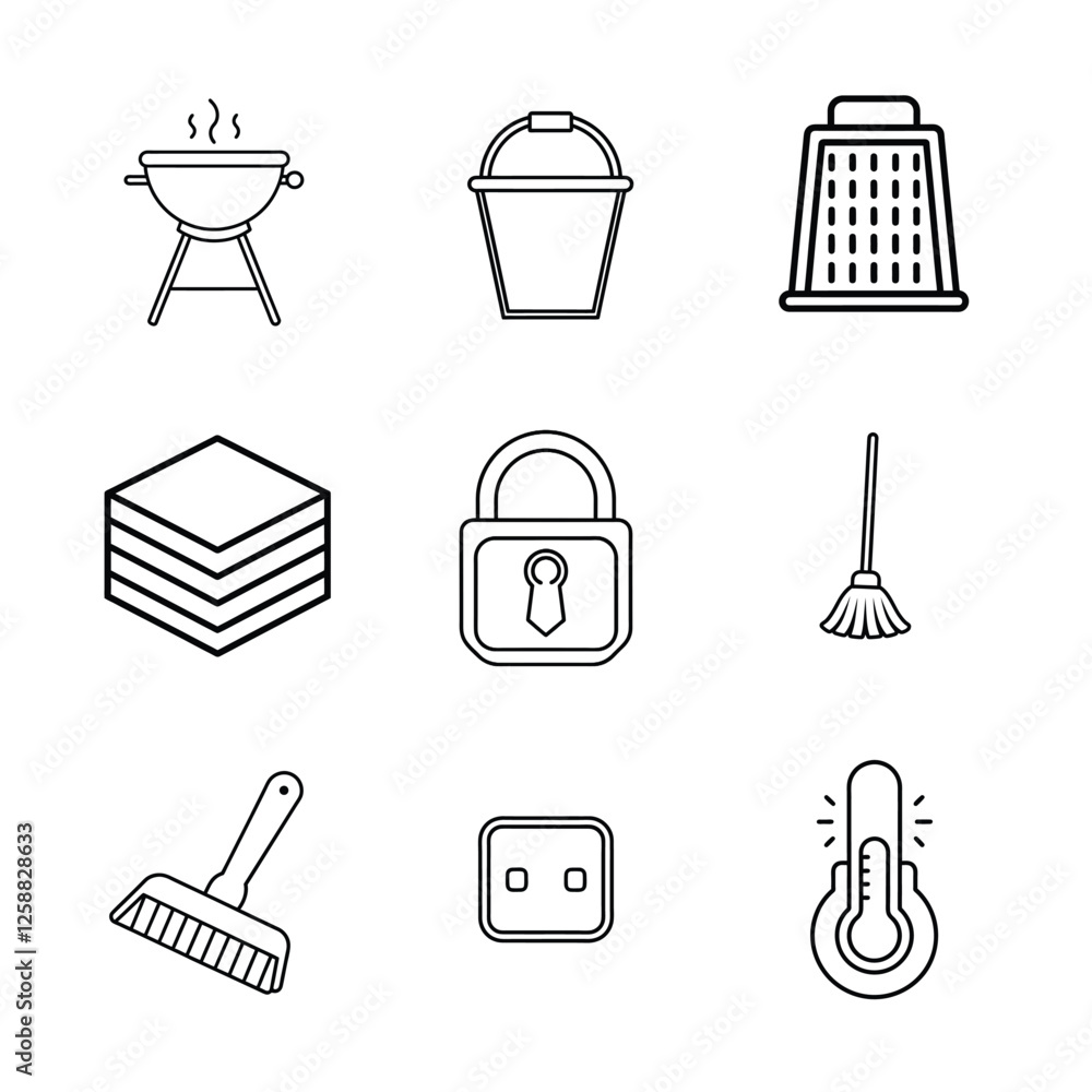 Poster set of icons for web design
