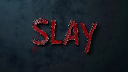 Bloody Slay Text on Dark Grunge Background