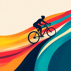 Fototapeta premium abstract and realistic background of minimalist cycling