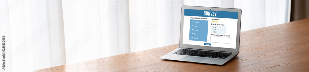 Poster online survey form for modish digital information collection on the internet network