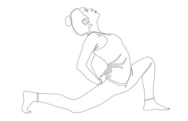 One Line Drawing of Women in Yoga Pose