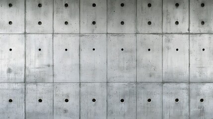 Abstract Grey Concrete Wall Texture with Holes Architectural Background