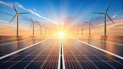 Renewable Energy Sunset Landscape 