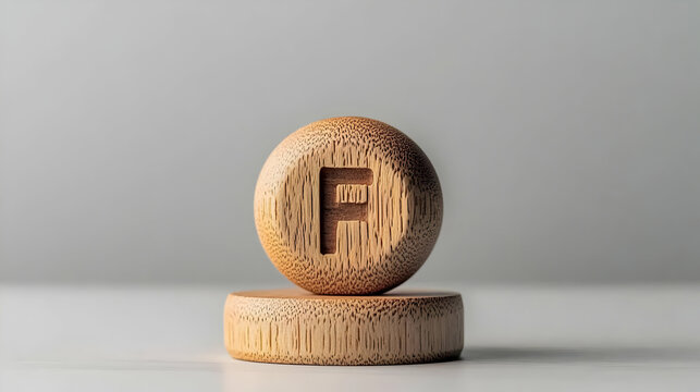 Wooden Letter F on a Stand