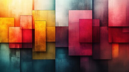 Fototapeta premium Vibrant Abstract Composition with Geometric Shapes and Rich Colors