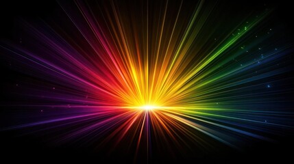 Rainbow Light Burst Abstract Background