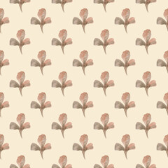 Watercolor seamless pattern with herbs and flowers. Romantic floral background. Fabric design.