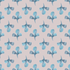 Watercolor seamless pattern with herbs and flowers. Romantic floral background. Fabric design.