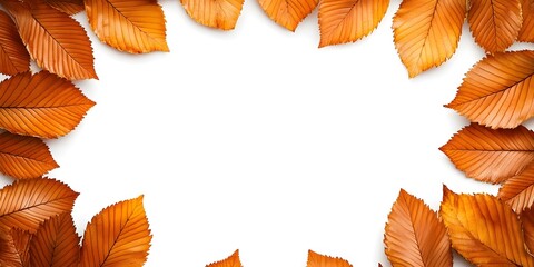 Autumn Leaves Frame Border White Background