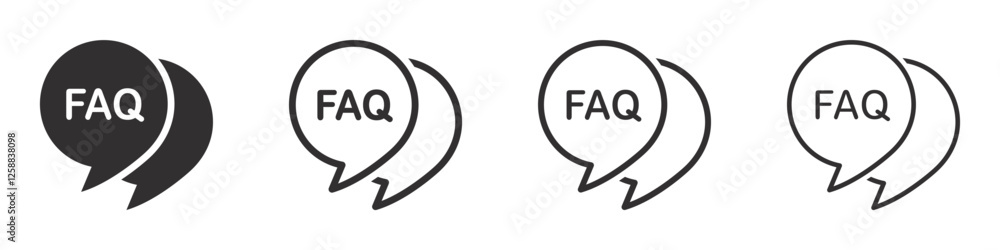 Poster set of faq help icons. speech bubble and faq, information, frequently question. vector illustration.