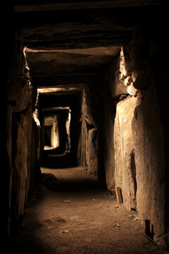 Prehistoric neolithic burial tomb in Newgrange and Knowth