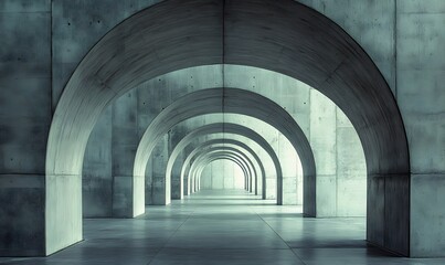 A series of concrete arches creates a stunning optical illusion in this image