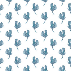 Watercolor seamless pattern with herbs and flowers. Romantic floral background. Fabric design.