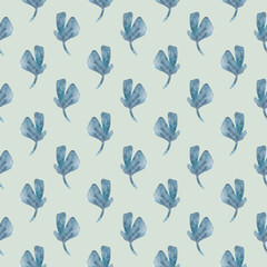 Watercolor seamless pattern with herbs and flowers. Romantic floral background. Fabric design.