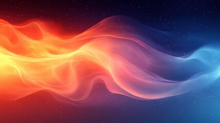 Obraz premium Abstract Flowing Waves of Colorful Light Against a Dark Background